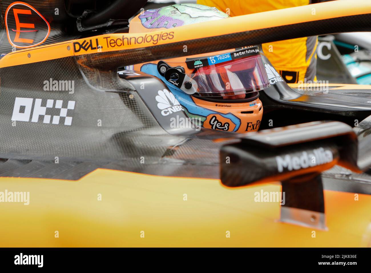 Mogyorod, Ungheria. Luglio 31th 2022. Formula 1 Gran Premio d'Ungheria a Hungaroring, Ungheria. Nella foto: Daniel Ricciardo (AUS) della McLaren in griglia © Piotr Zajac/Alamy Live News Foto Stock