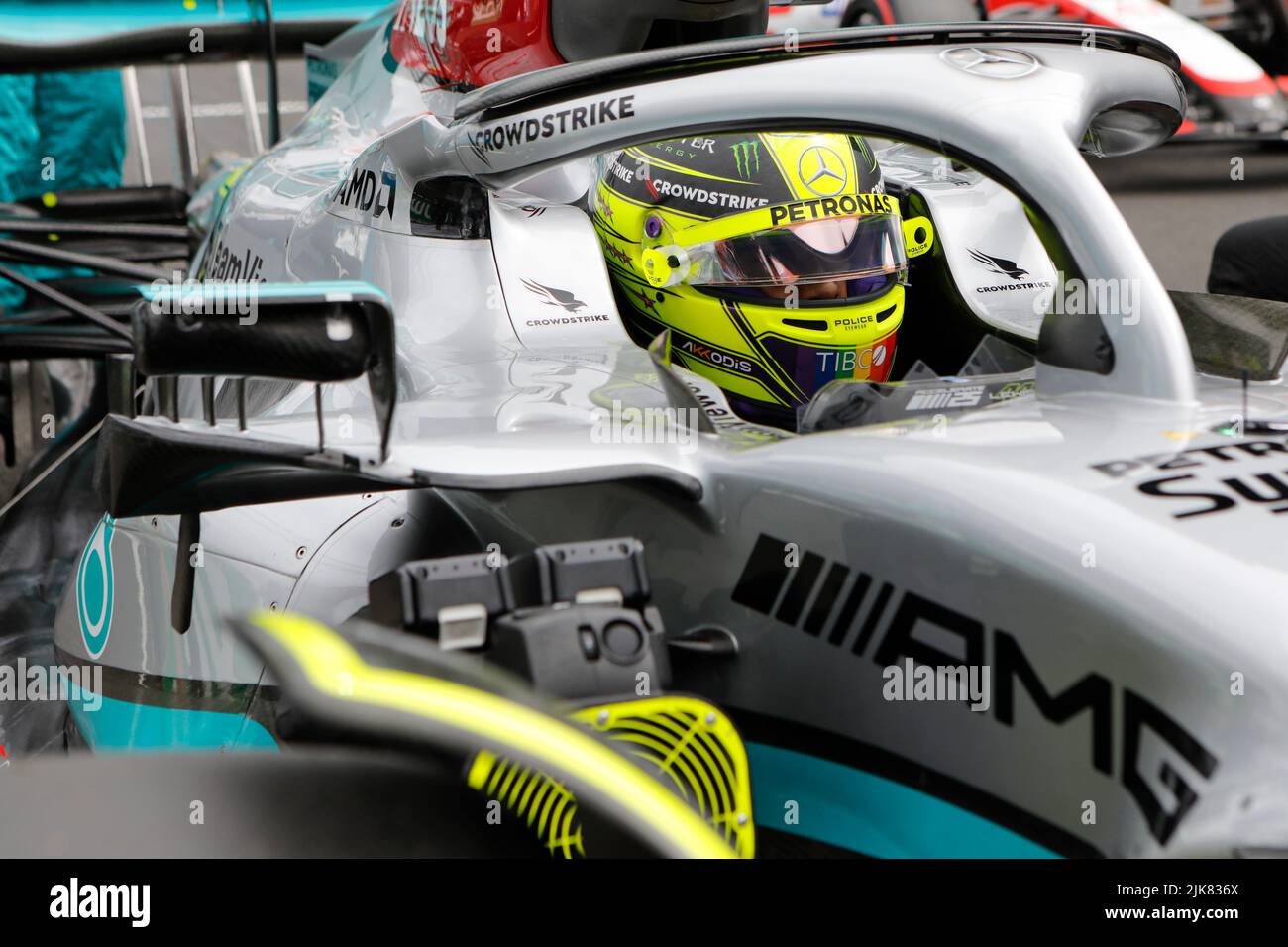 Mogyorod, Ungheria. Luglio 31th 2022. Formula 1 Gran Premio d'Ungheria a Hungaroring, Ungheria. Foto: Lewis Hamilton (GBR) della Mercedes in griglia © Piotr Zajac/Alamy Live News Foto Stock