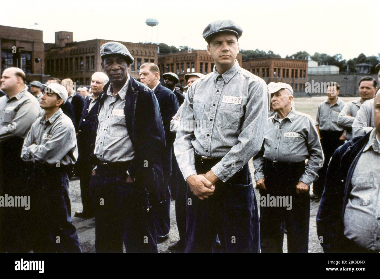 Tim Robbins & Morgan Freeman Film: The Shawshank Redemption (USA 1994) personaggi: Andy Dufresne, Ellis Boyd 'Red' Redding / Literaturverfilmung Nach Der Novelle 'Frühlingserwachen: Pin-Up' (basato sulla novella 'Rita Hayworth and Shawshank Redemption' di Stephen King) regista: Frank Darabont 10 Settembre 1994 **ATTENZIONE** questa foto è solo per uso editoriale ed è il copyright di COLUMBIA e/o del fotografo assegnato dalla Film o dalla Production Company e può essere riprodotto solo da pubblicazioni in concomitanza con la promozione del suddetto Film. Un credito obbligatorio per COLUMBIA è Foto Stock