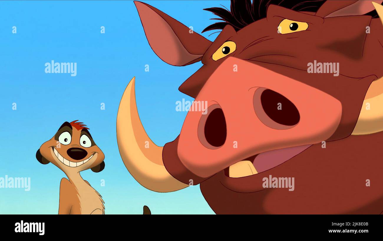 Timon & Pumbaa Film il Re Leone (USA 1994) regista: Roger Allers & Rob Minkoff 06 maggio 1994 **ATTENZIONE** questa fotografia è ad uso esclusivamente editoriale ed è copyright delle IMMAGINI DELLA WALT DISNEY e/o del fotografo assegnato dalla Film o Production Company e può essere riprodotta solo da pubblicazioni in concomitanza con la promozione del suddetto Film. È richiesto un credito obbligatorio per LE FOTO DI WALT DISNEY. Il fotografo deve essere accreditato anche se conosciuto. Nessun uso commerciale può essere concesso senza l'autorizzazione scritta di The Film Company. Foto Stock