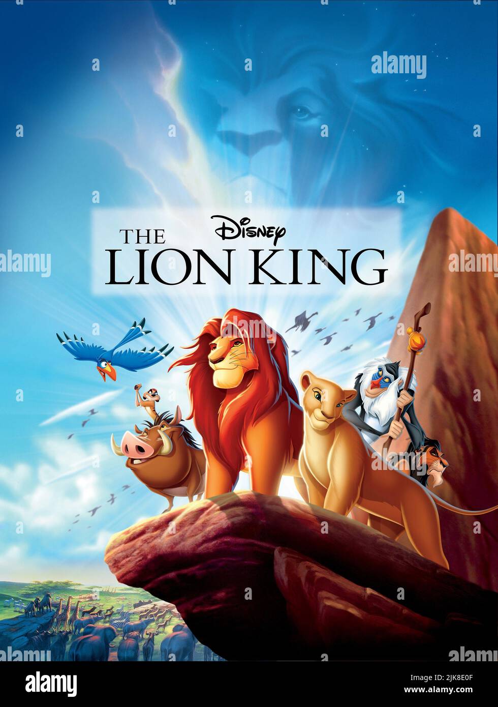 Zazu, Simba, Nala, Rafiki, Timon, Pumbaa & Scar poster Film The Lion King (USA 1994) regista: Roger Allers & Rob Minkoff 06 May 1994 **WARNING** questa fotografia è ad uso esclusivamente editoriale ed è copyright delle IMMAGINI DI WALT DISNEY e/o del fotografo assegnato dalla Film o Production Company e può essere riprodotta solo da pubblicazioni in concomitanza con la promozione del suddetto Film. È richiesto un credito obbligatorio per LE FOTO DI WALT DISNEY. Il fotografo deve essere accreditato anche se conosciuto. Nessun uso commerciale può essere concesso senza l'autorizzazione scritta di The Film Company. Foto Stock