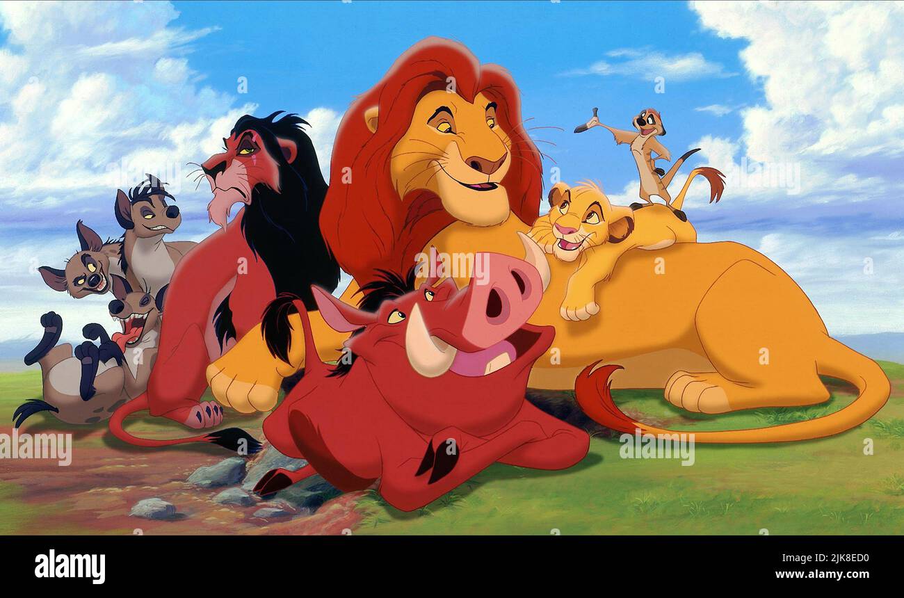 Ed, Shenzhen, Banzai, Scars, Mafusa, Simba, Timon & Pumbaa Film: Il Re Leone (USA 1994) personaggi: ,,,Scart,, e Direttore: Roger Allers & Rob Minkoff 06 maggio 1994 **AVVISO** questa fotografia è solo per uso editoriale ed è copyright delle IMMAGINI DI WALT DISNEY e/o del fotografo assegnato dalla Film o dalla Società di produzione e può essere riprodotta solo da pubblicazioni in concomitanza con la promozione del suddetto Film. È richiesto un credito obbligatorio per LE IMMAGINI DI WALT DISNEY. Il fotografo deve essere accreditato anche quando è noto. Nessun uso commerciale può essere concesso senza autorizzazione scritta da t Foto Stock