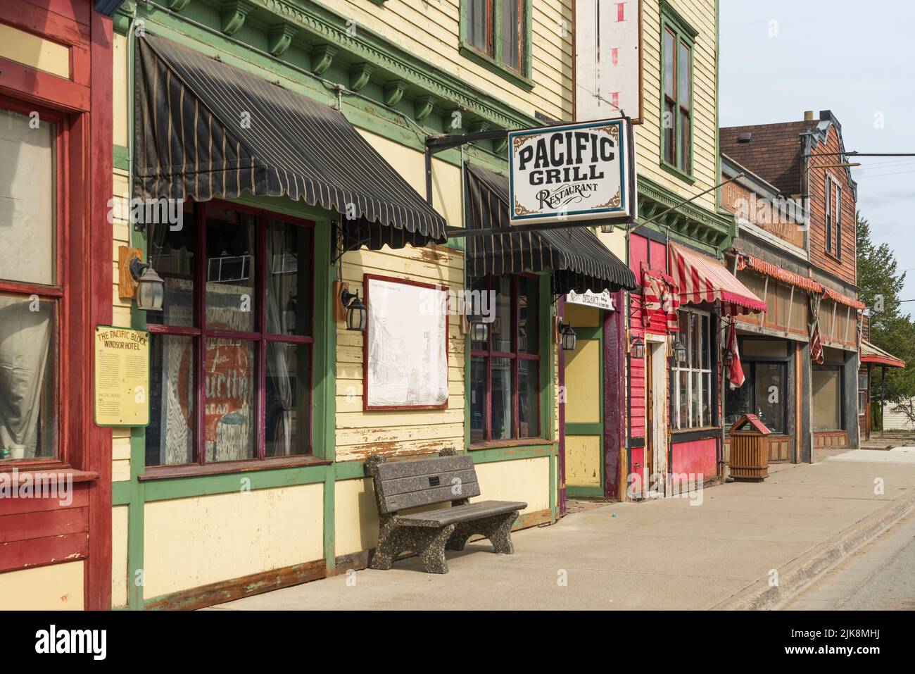 Edificio architettonico nella storica città di Greenwood, British Columbia, Canada. Foto Stock