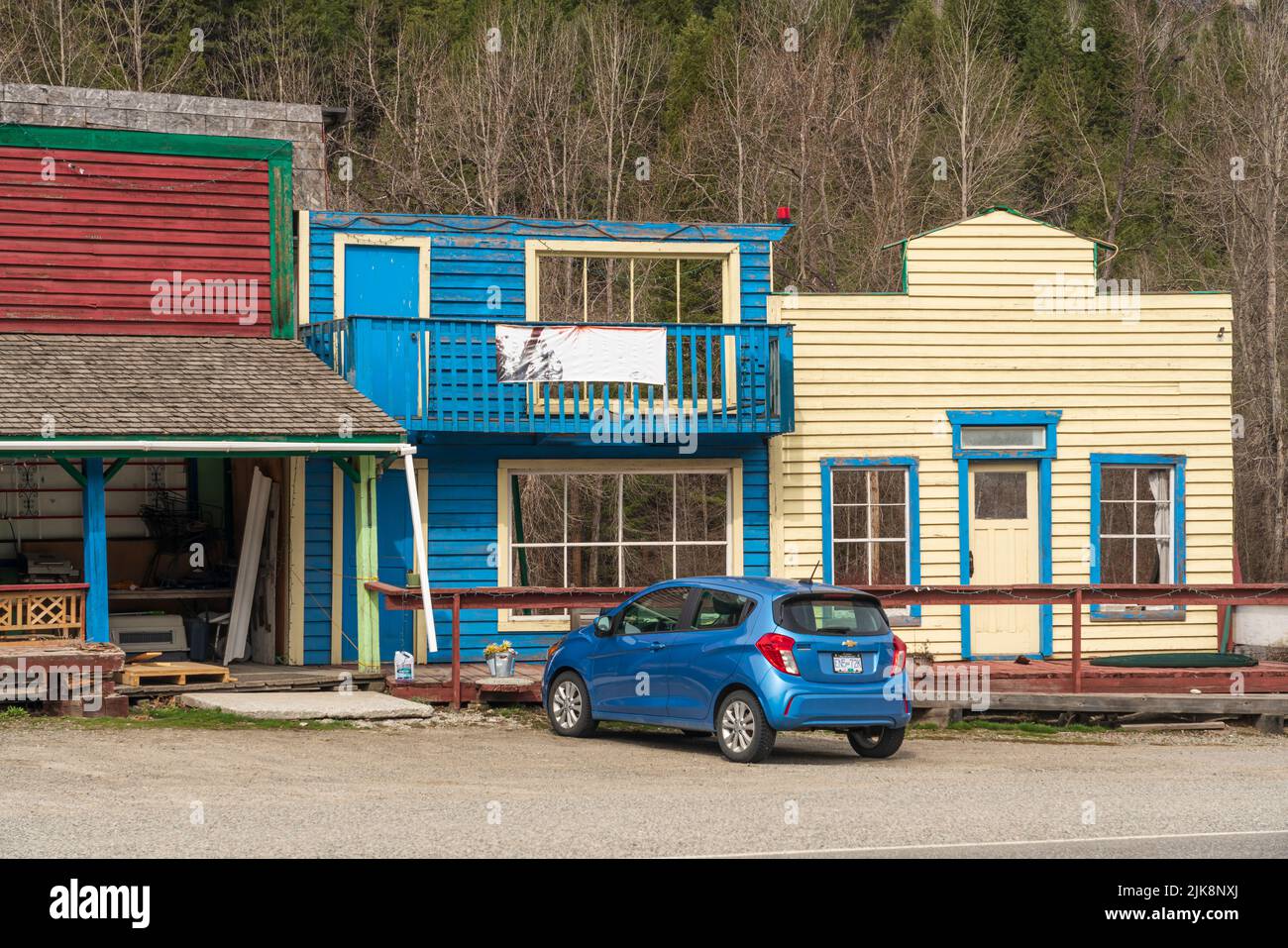 Edificio architettonico nella storica città di Greenwood, British Columbia, Canada. Foto Stock