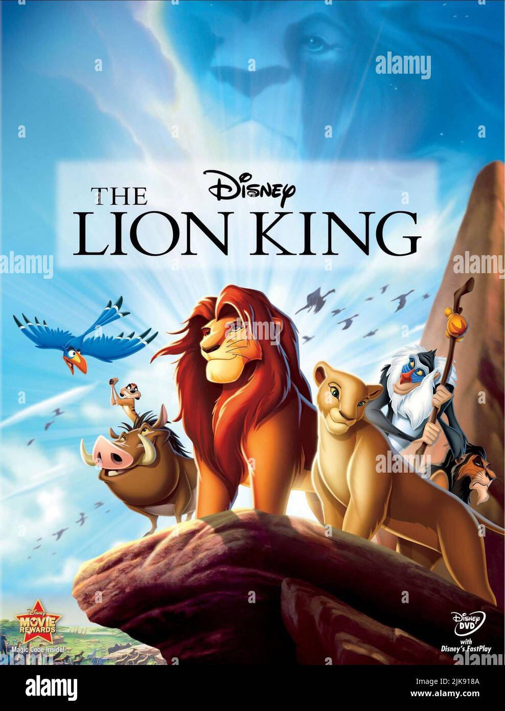 Zazu, Simba, Nala, Rafiki, Timon, Pumbaa & Scar poster Film The Lion King (USA 1994) regista: Roger Allers & Rob Minkoff 06 May 1994 **WARNING** questa fotografia è ad uso esclusivamente editoriale ed è copyright delle IMMAGINI DI WALT DISNEY e/o del fotografo assegnato dalla Film o Production Company e può essere riprodotta solo da pubblicazioni in concomitanza con la promozione del suddetto Film. È richiesto un credito obbligatorio per LE FOTO DI WALT DISNEY. Il fotografo deve essere accreditato anche se conosciuto. Nessun uso commerciale può essere concesso senza l'autorizzazione scritta di The Film Company. Foto Stock