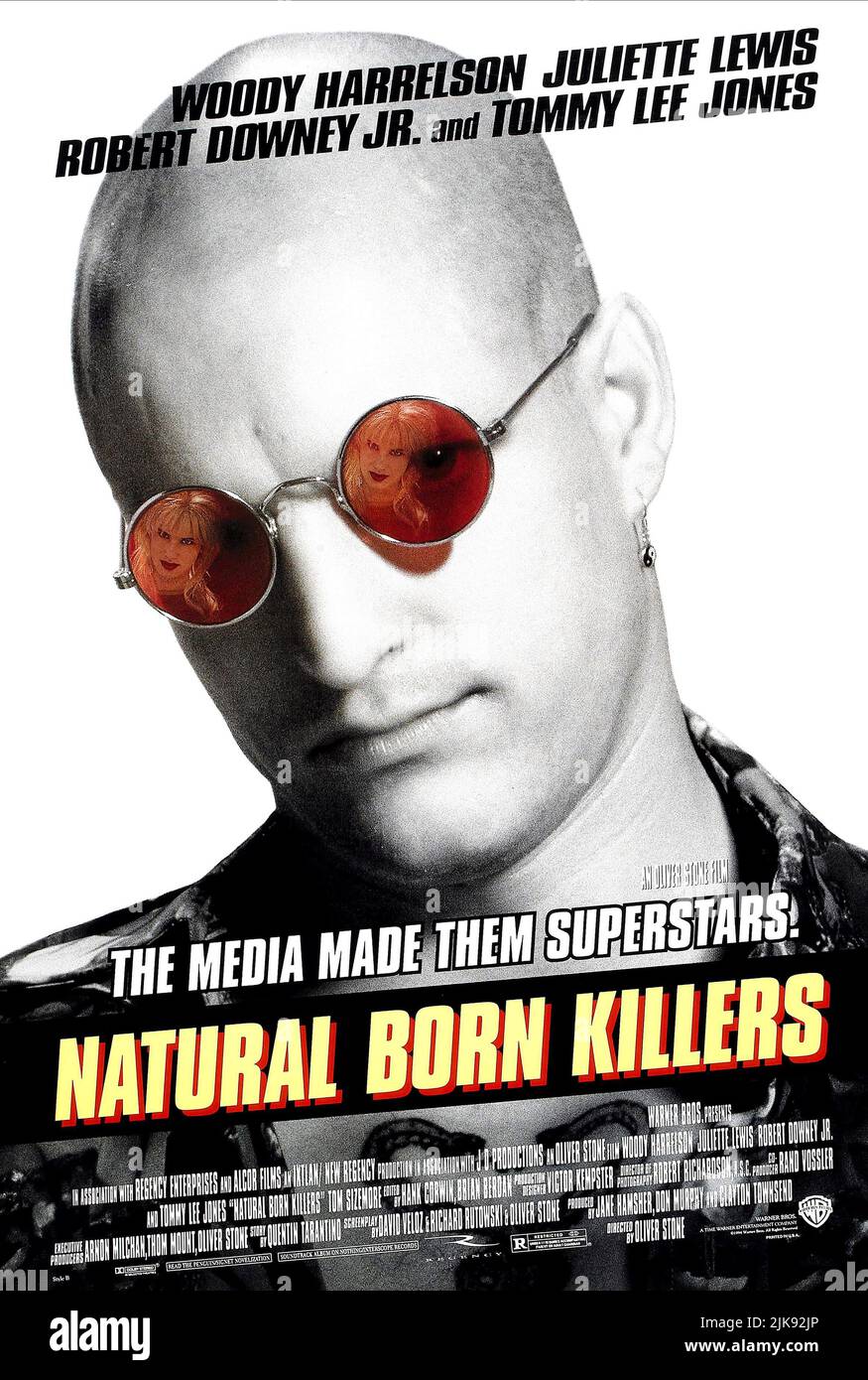 Woody Harrelson poster Film Natural Born Killers (USA 1994) personaggi: Mickey Knox regista: Oliver Stone 26 agosto 1994 **ATTENZIONE** questa fotografia è ad uso esclusivamente editoriale ed è copyright DELLA WARNER BROS. E/o il fotografo assegnato dalla Film o dalla Production Company e può essere riprodotto solo da pubblicazioni in concomitanza con la promozione del suddetto Film. Un credito obbligatorio alla WARNER BROS. è obbligatorio. Il fotografo deve essere accreditato anche se conosciuto. Nessun uso commerciale può essere concesso senza l'autorizzazione scritta di The Film Company. Foto Stock