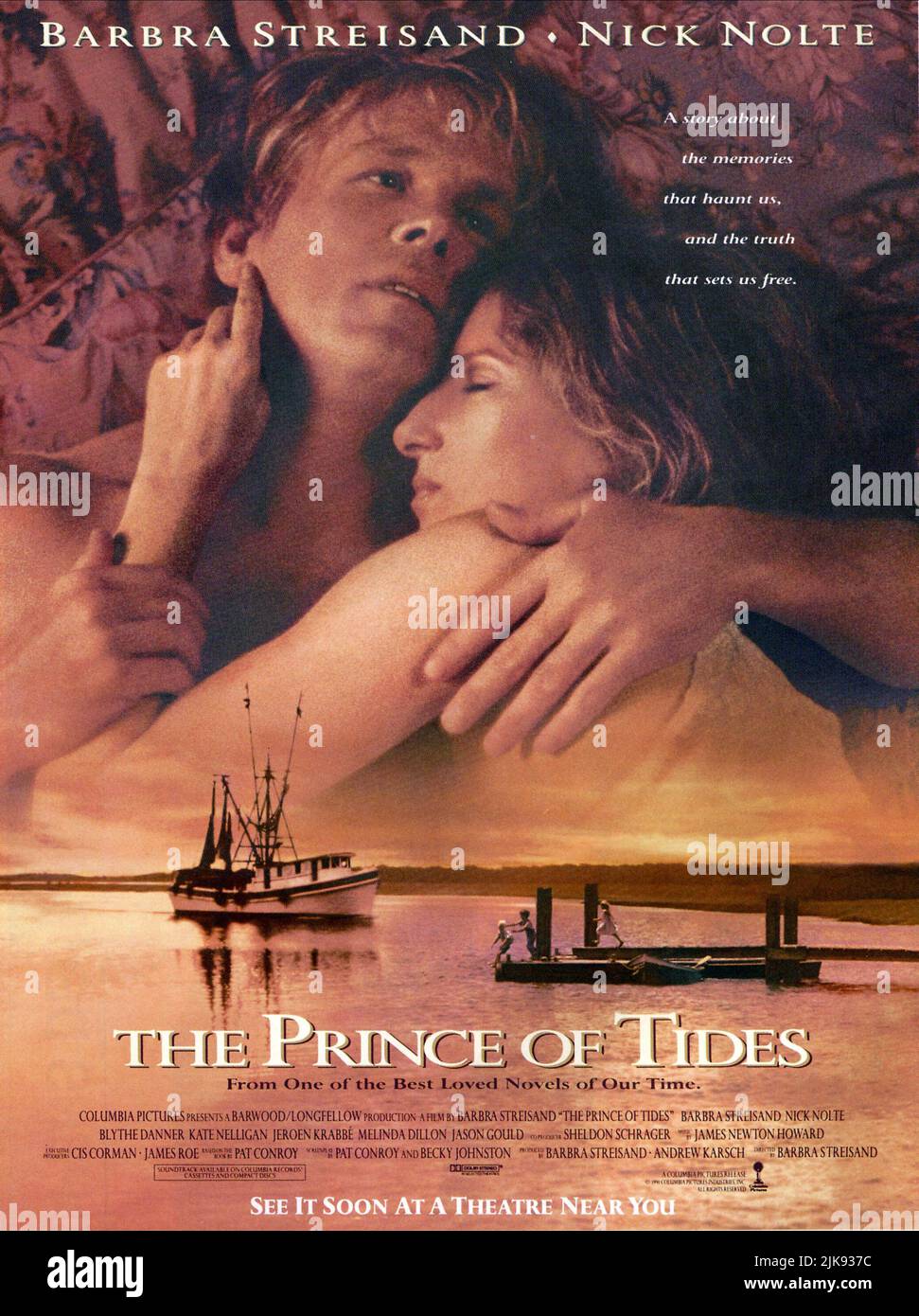 Nick Nolte & Barbra Streisand Poster Film: The Prince of Tides (USA 1991) personaggi: Tom Wingo, Susan Lowenstein regista: Barbra Streisand 25 Dicembre 1991 **AVVISO** questa fotografia è esclusivamente ad uso editoriale ed è copyright DI COLUMBIA e/o del fotografo assegnato dalla Film o dalla Production Company e può essere riprodotta solo da pubblicazioni in concomitanza con la promozione del suddetto Film. È richiesto un credito obbligatorio per COLUMBIA. Il fotografo deve essere accreditato anche quando è noto. Nessun uso commerciale può essere concesso senza l'autorizzazione scritta della Film Company. Foto Stock