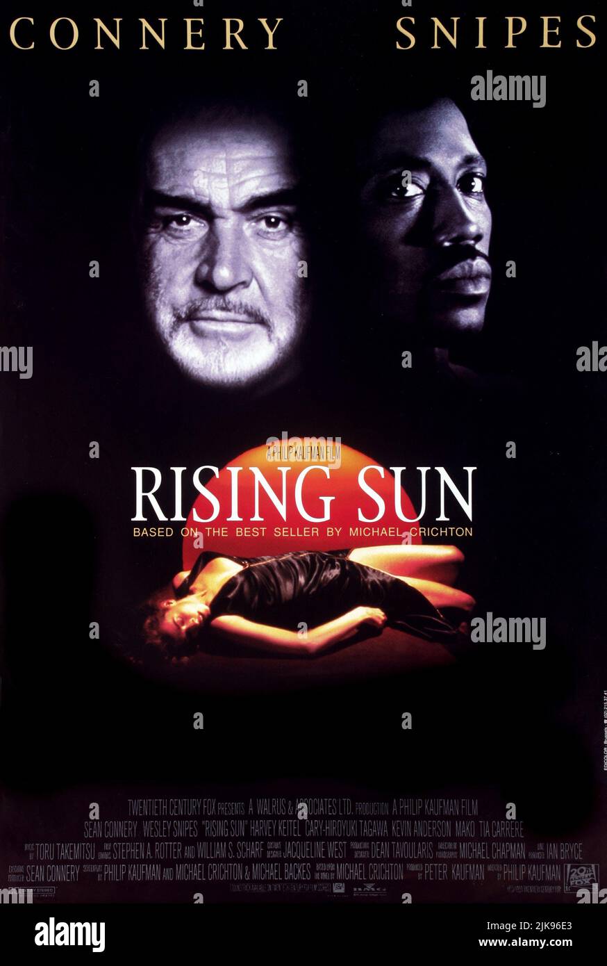 Sean Connery & Wesley Snipes Poster Film: Rising Sun (1993) personaggi:  John Connor, Lt. Webster Smith Direttore: Philip Kaufman 30 luglio 1993  **AVVISO** questa foto è solo per uso editoriale ed è