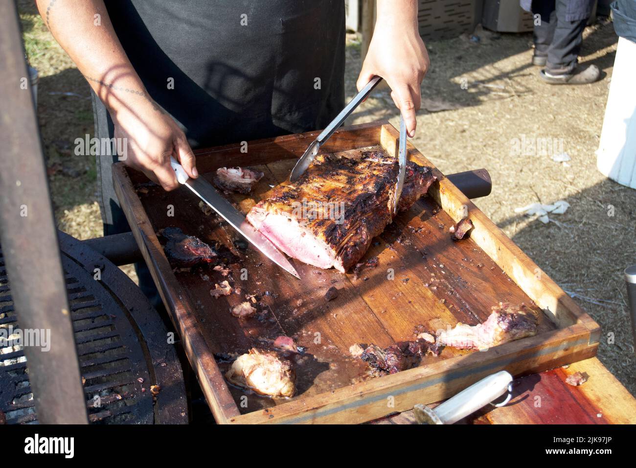 Barbecue argentino o asado come è noto in questo paese. Foto Stock