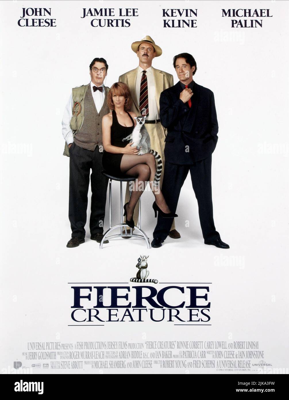 Michael Palin, Jamie Lee Curtis, John Cleese, Kevin Kline Poster Film: Creature feroci (USA/UK 1997) personaggi: Adrian 'Bugsy' Malone, Willa Weston, Rollo Lee, Direttore: Fred Schepisi & Robert Young 23 gennaio 1997 **AVVISO** questa fotografia è solo ad uso editoriale ed è copyright delle IMMAGINI UNIVERSALI e/o del fotografo assegnato dalla Film o dalla Società di produzione e può essere riprodotta solo da pubblicazioni in concomitanza con la promozione del suddetto Film. È richiesto un credito obbligatorio per LE IMMAGINI UNIVERSALI. Il fotografo deve essere accreditato anche quando è noto. Nessun u. Commerciale Foto Stock