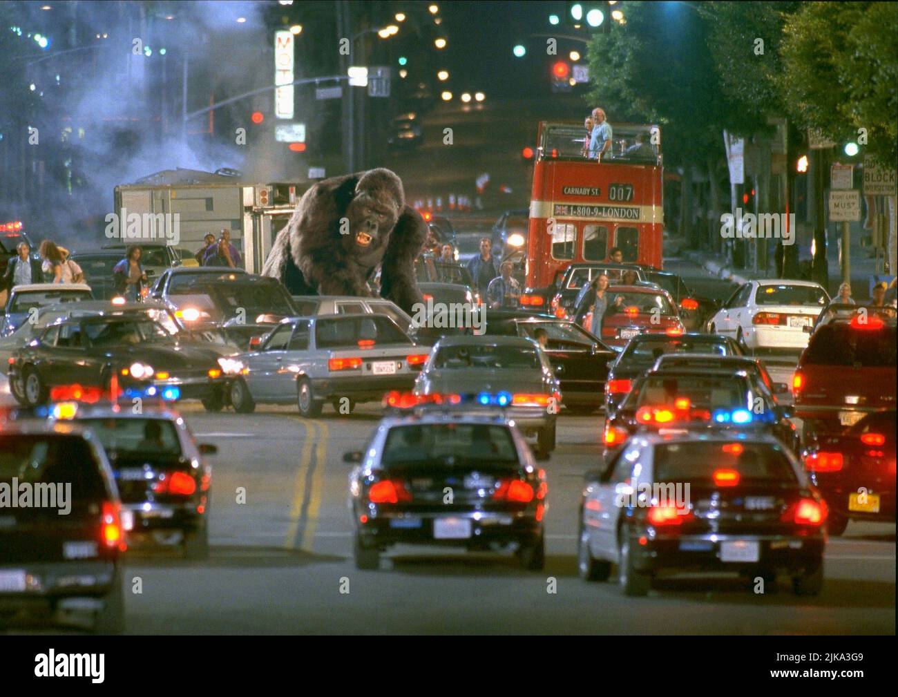 Gorilla gigante sul film di Rampage: Mighty Joe Young (USA 1998) regista: Ron Underwood 25 Dicembre 1998 **ATTENZIONE** questa foto è solo per uso editoriale ed è il copyright delle IMMAGINI DI WALT DISNEY e/o del fotografo assegnato dalla Film o dalla Società di produzione e può essere riprodotto solo da pubblicazioni in concomitanza con la promozione del suddetto Film. È richiesto un credito obbligatorio per LE IMMAGINI DI WALT DISNEY. Il fotografo deve essere accreditato anche quando è noto. Nessun uso commerciale può essere concesso senza l'autorizzazione scritta della Film Company. Foto Stock