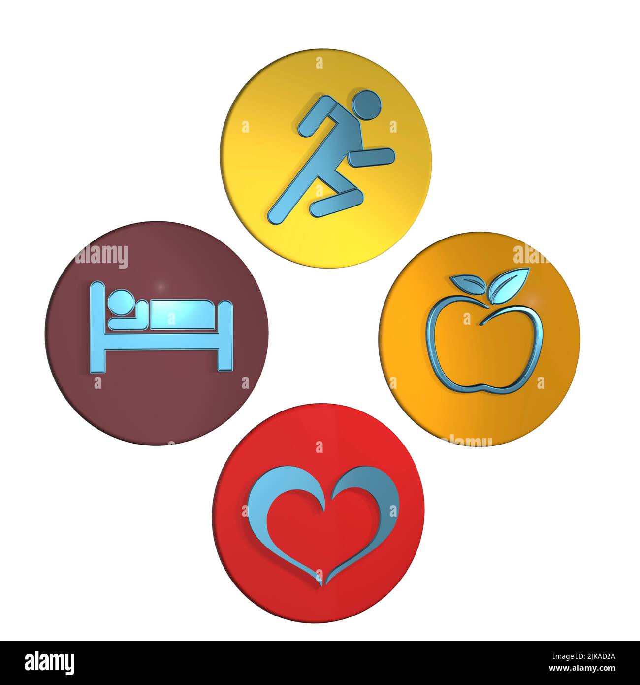 concetto di stile di vita sano concetto di vita sano funzionamento esercizio concetto di dieta sana cuore sano concetto di sonno sonno concetto di mangiare Foto Stock