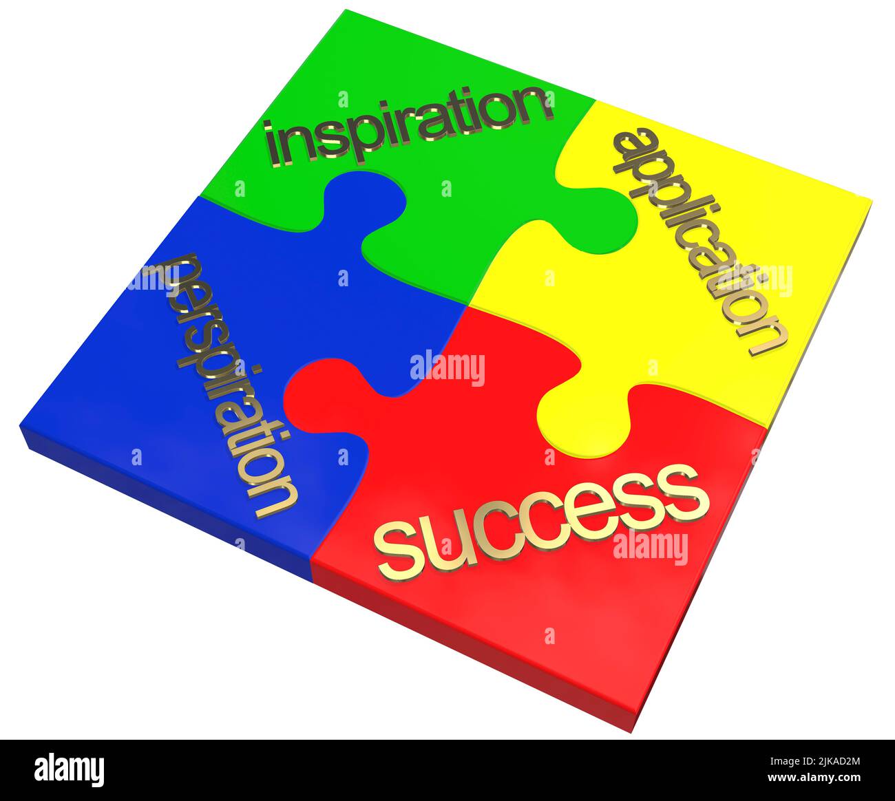 jigsaw concetto di successo applicazione concetto di ispirazione traspirazione colori primari Foto Stock