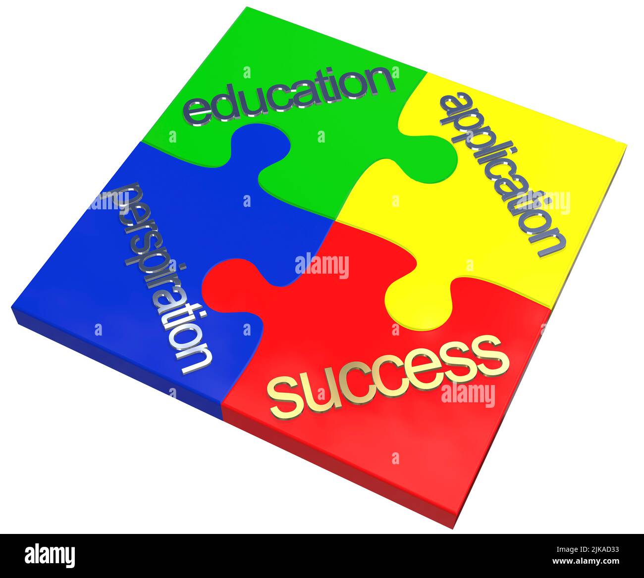 jigsaw concetto successo applicazione concetto formazione sudorazione colori primari Foto Stock