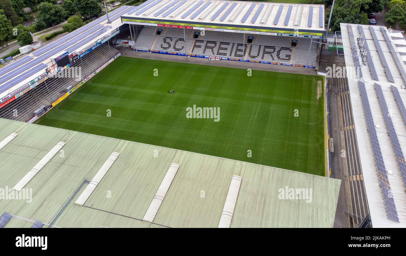 Dreisamstadion Stadium, sede della squadra professionistica di calcio SC Friburgo, Friburgo, Germania Foto Stock