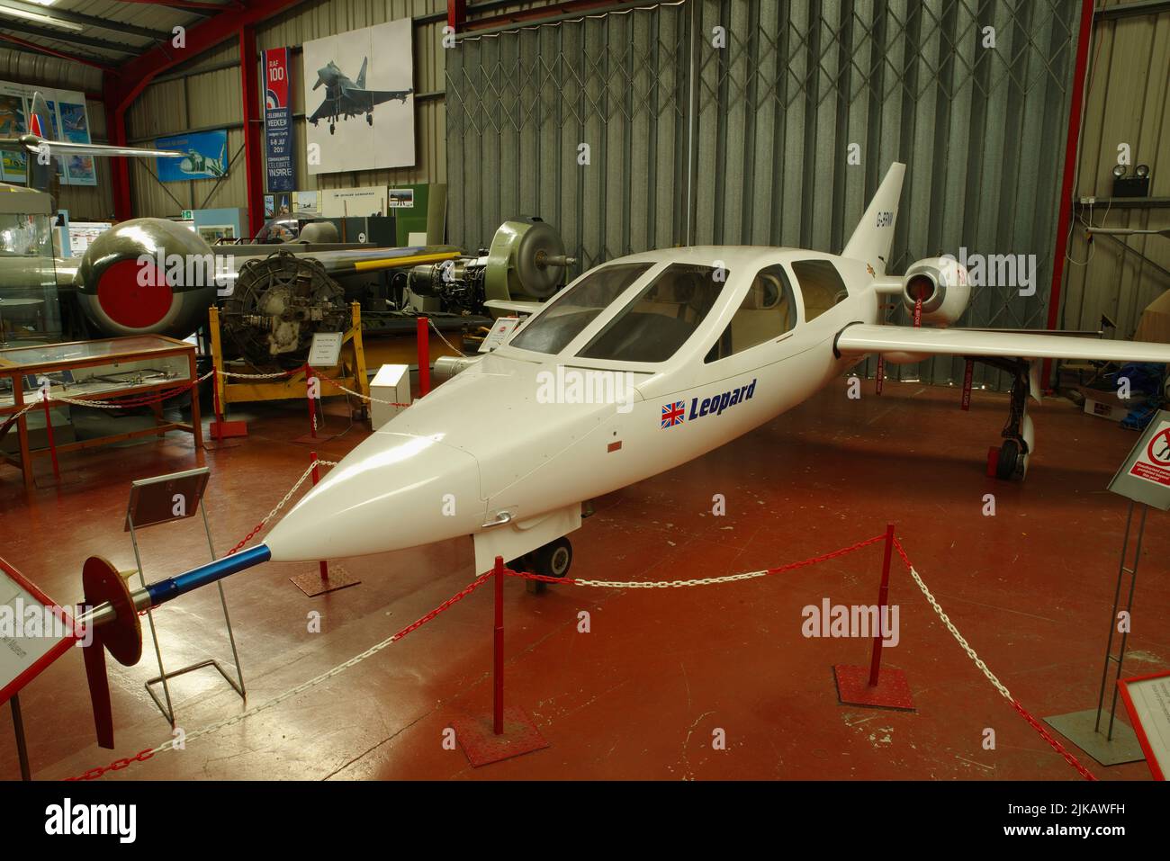 Chichester Miles Leopard, G-BRNM, al Midland Air Museum di Coventry, Foto Stock