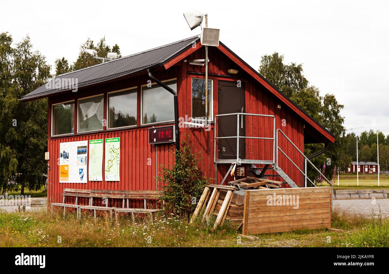 Umea, Norrland Svezia - 18 luglio 2022: Una casa utilizzata in diversi eventi sportivi Foto Stock