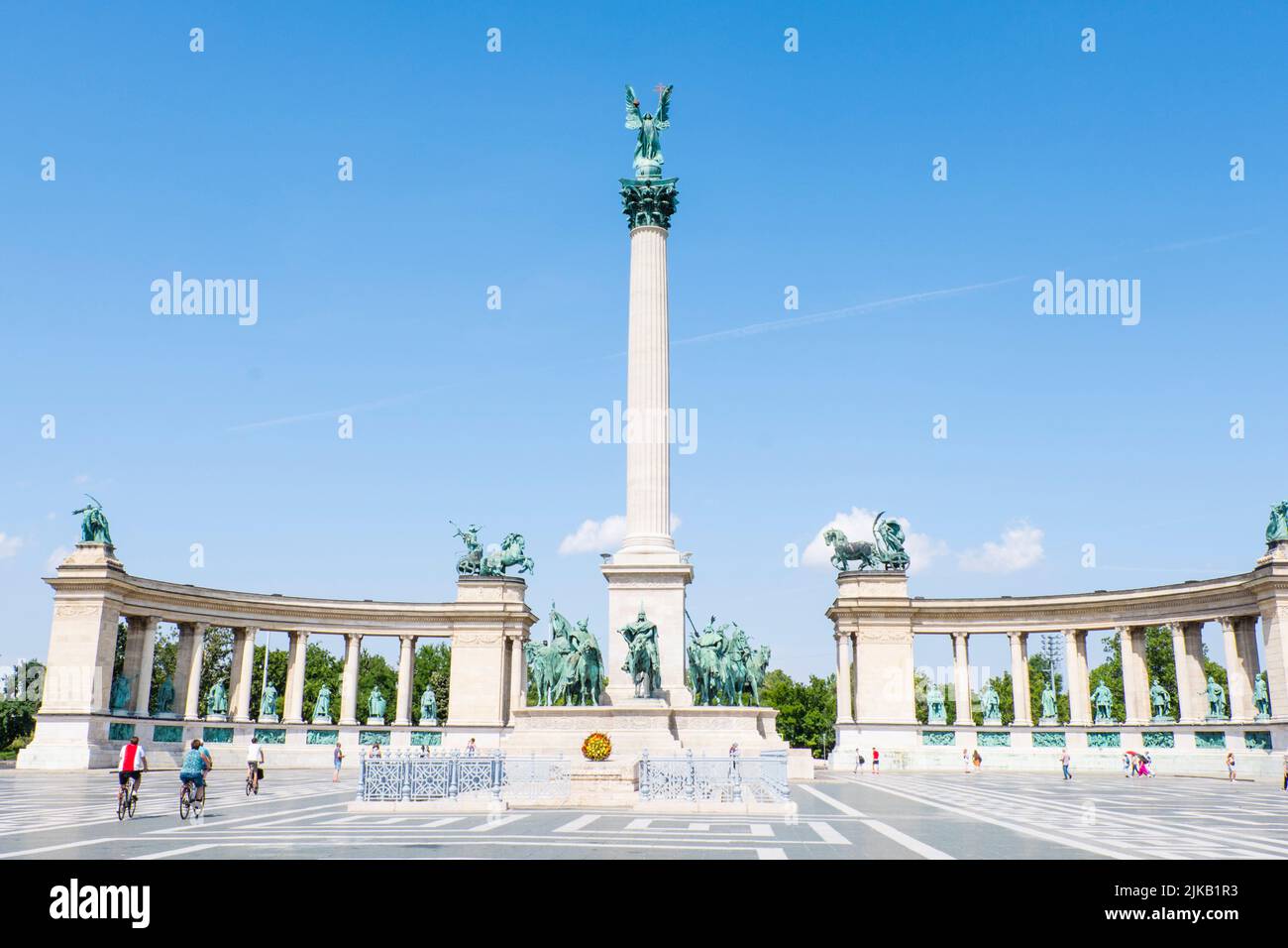 Monumento al Millenium, Hösök tere, Budapest, Ungheria Foto Stock
