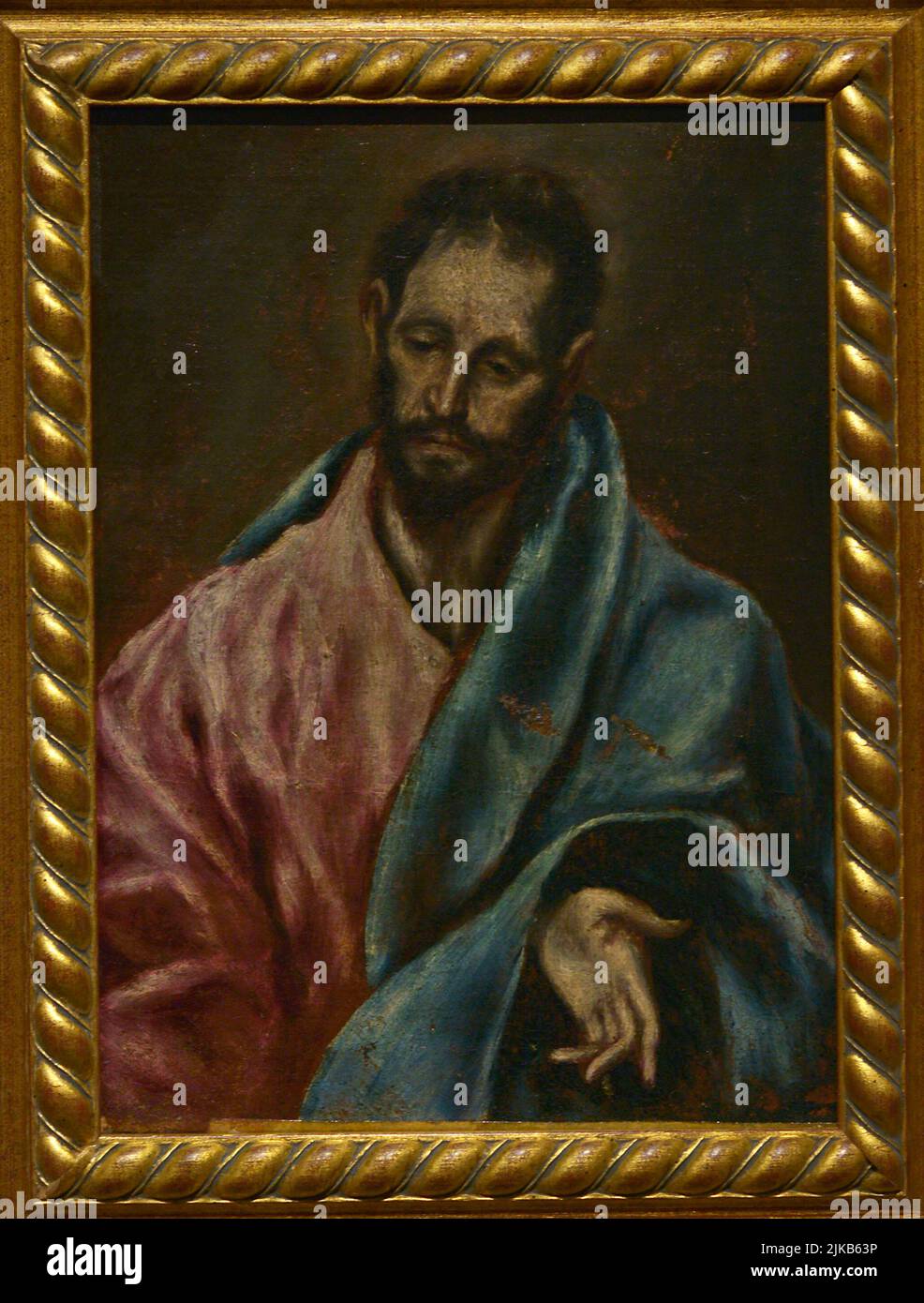 Giacomo il minore (1st secolo d.C.). Apostolo e martire, primo cugino di Gesù, guidò la Chiesa cristiana in Palestina. Ritratto di El Greco (Doménikos Theotokópoulos) (1541-1614) e laboratorio, ca. 1600-1614. Olio su tela. Prestito da una raccolta privata. Museo El Greco. Toledo, Spagna. Autore: El Greco (1541-1614). Pittore spagnolo nato a Creta. Laboratorio di El Greco. Foto Stock