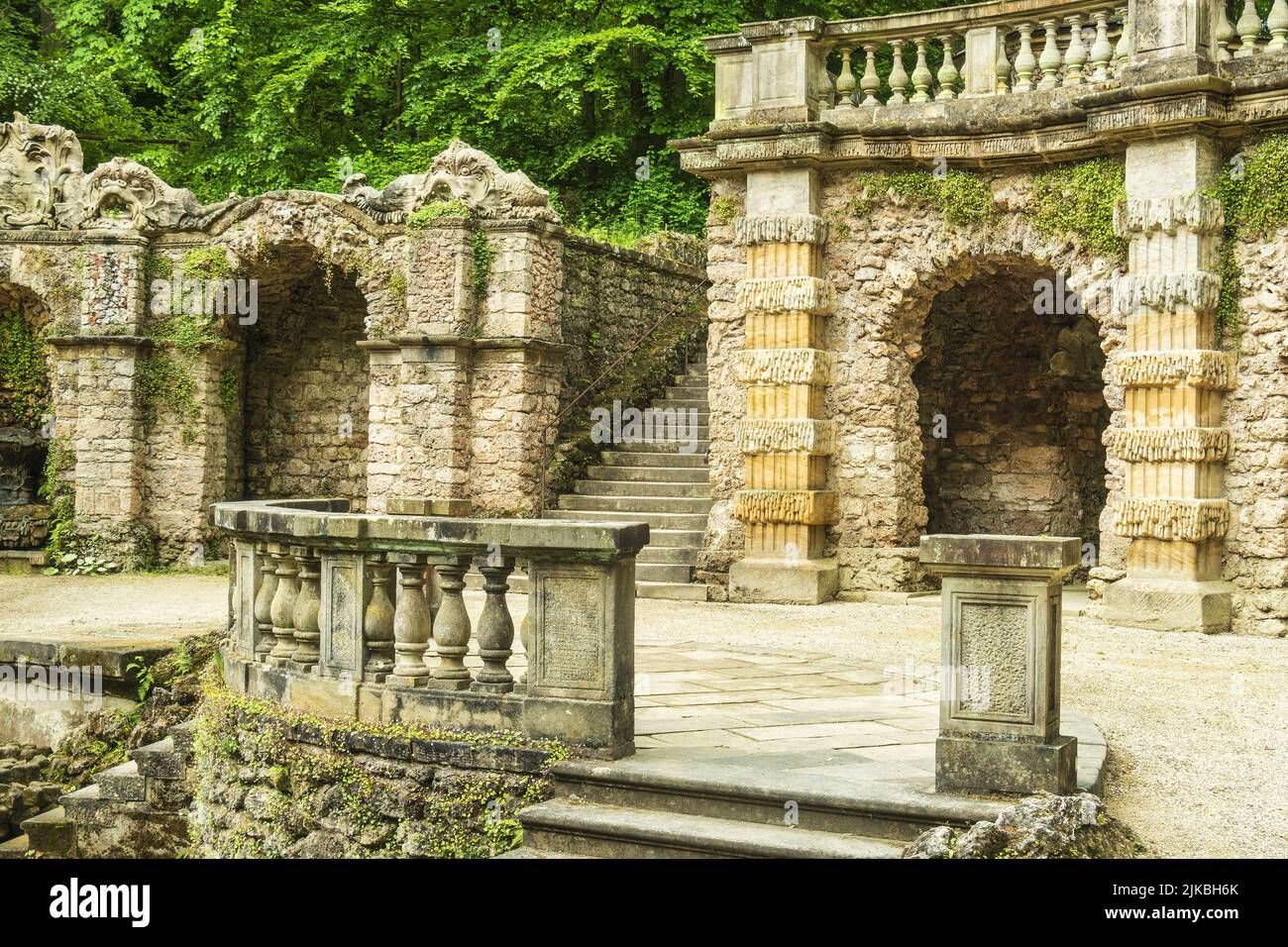 Hermitage di Bayreuth - Arcades alla Grotta inferiore Foto Stock