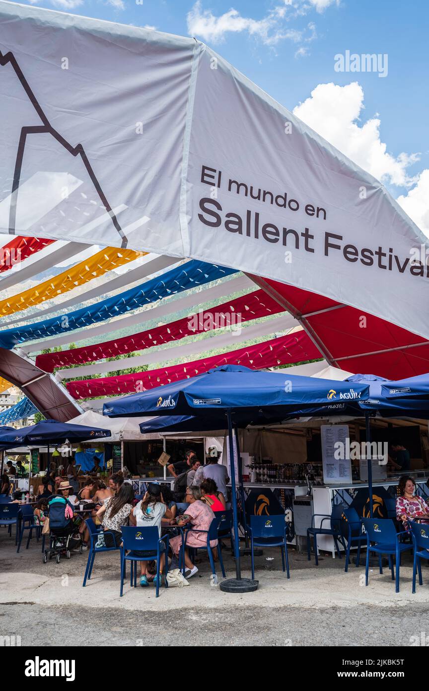 Pirineos sur Festival internazionale delle culture a Sallent de Gallego, Huesca, Spagna Foto Stock