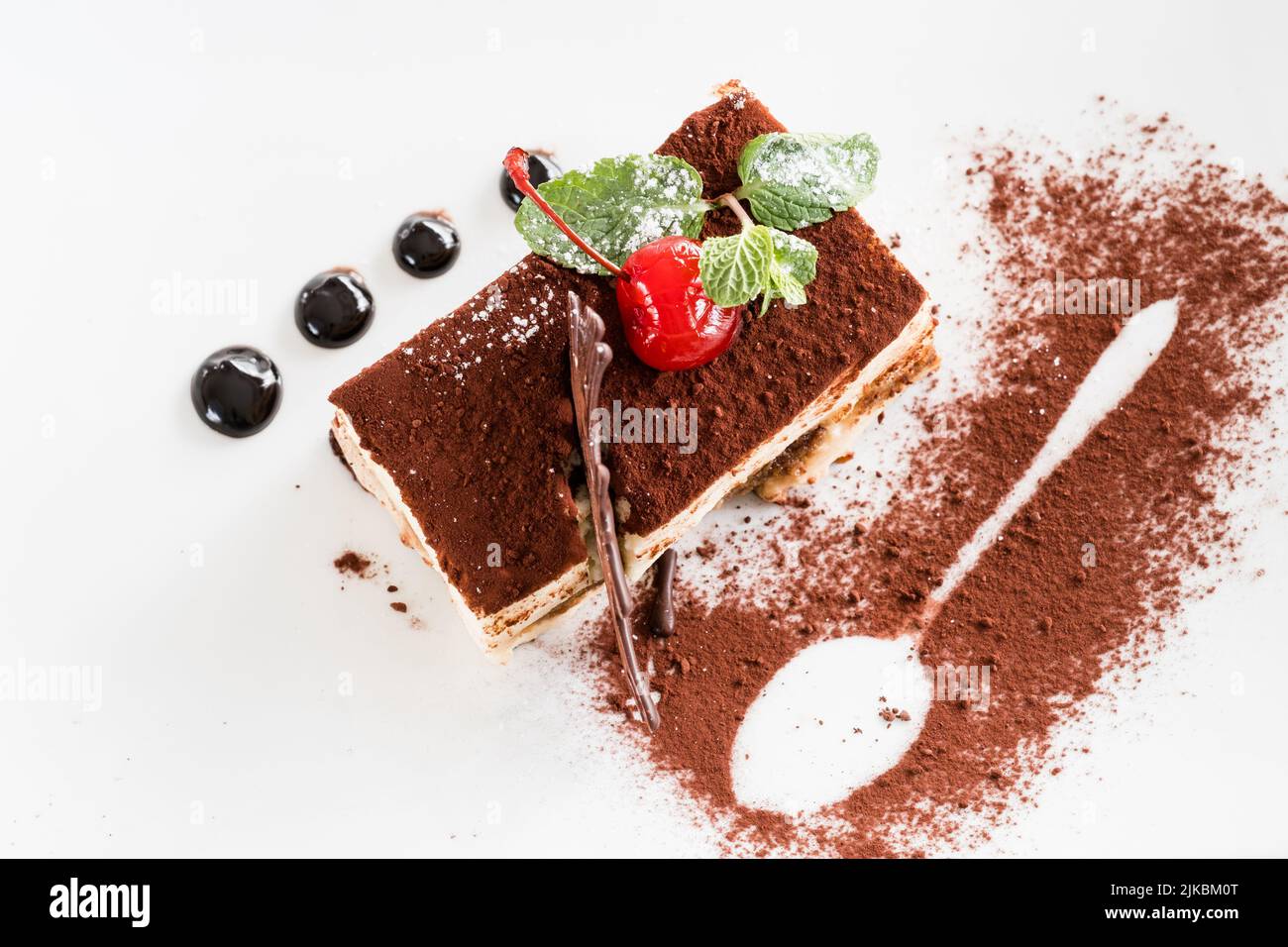 dessert decorazione biscotto torta cioccolato condimento Foto Stock