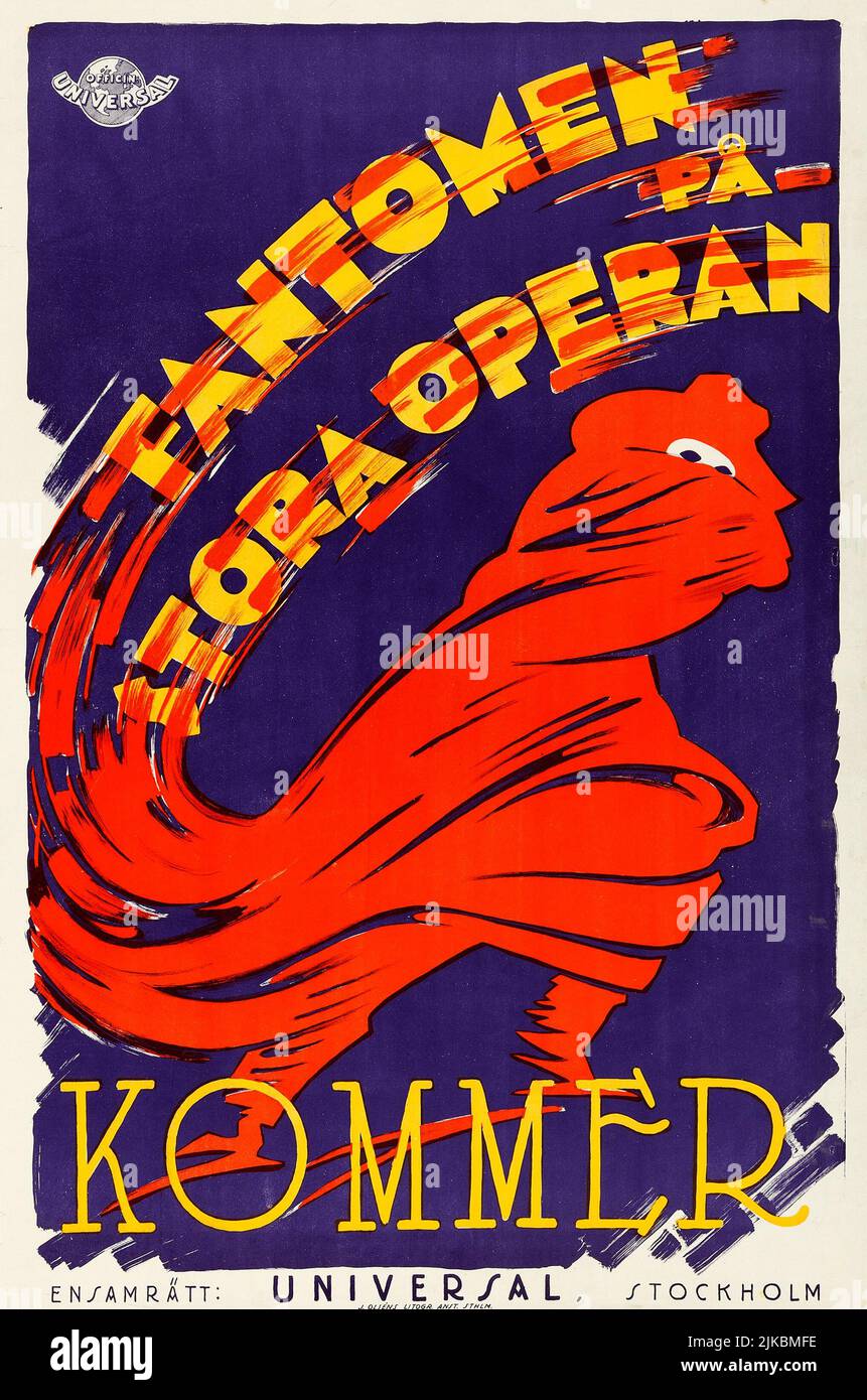 Fantomen på stora operan - il fantasma dell'Opera (Universal, 1925) Poster cinematografico svedese Foto Stock