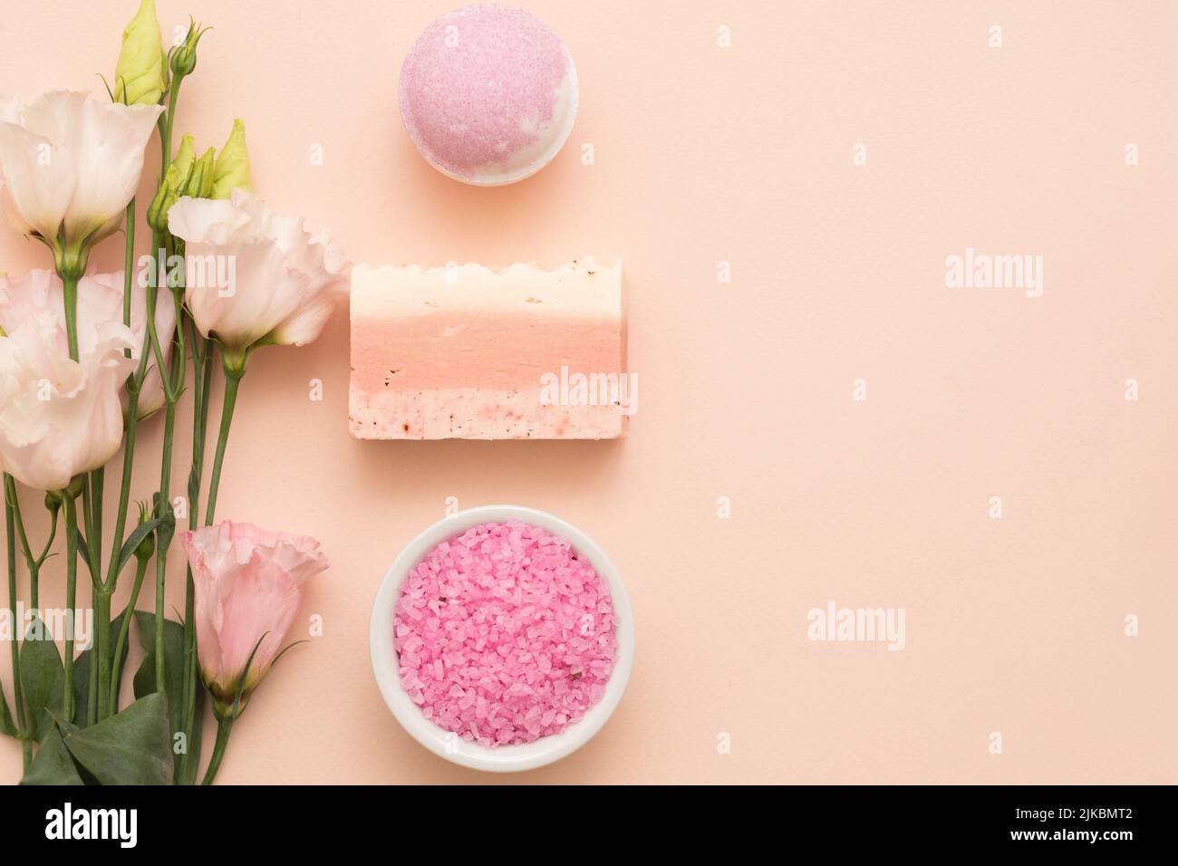 prodotti biologici per la cura della pelle bagno sale sapone fatto a mano Foto Stock