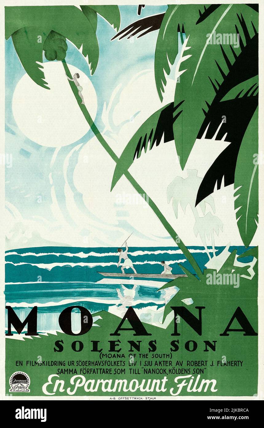 Moana del sud - figlio di Solens (Paramount, 1926). Poster del film svedese Foto Stock