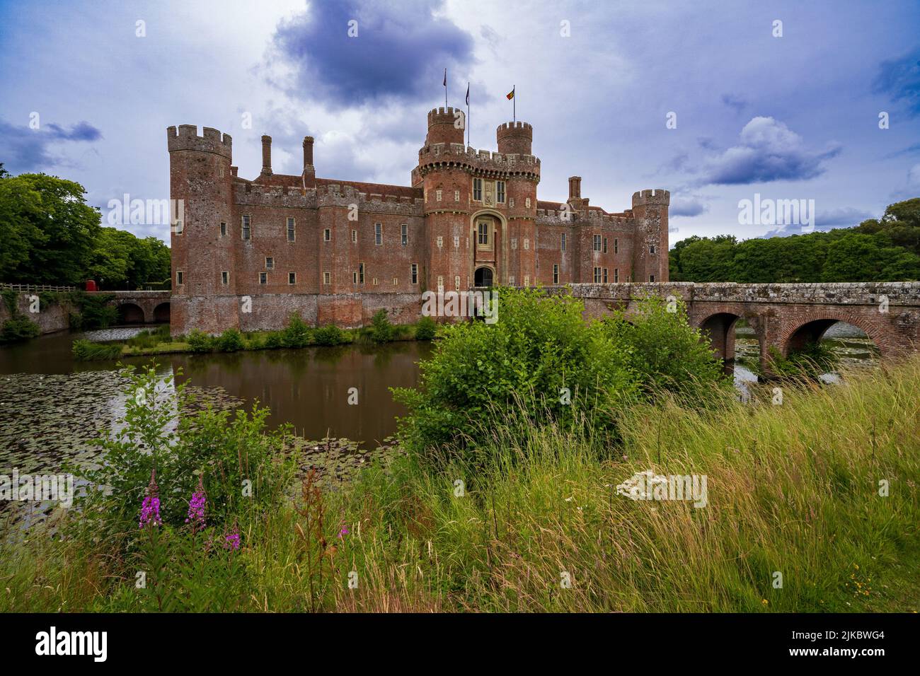 Castello di Herstmonceux, Herstmonceux, East Sussex, Inghilterra, Regno Unito Foto Stock