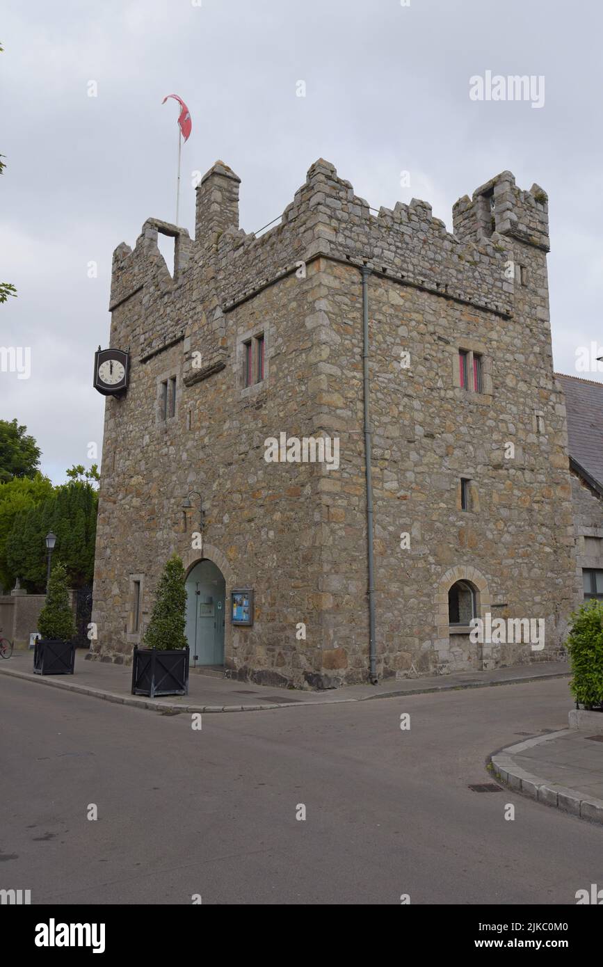 Goat's Castle, Un castello normanno e monumento nazionale, ora utilizzato come museo e centro visite, a Castle St, Dalkey, Leinster, Irlanda Foto Stock