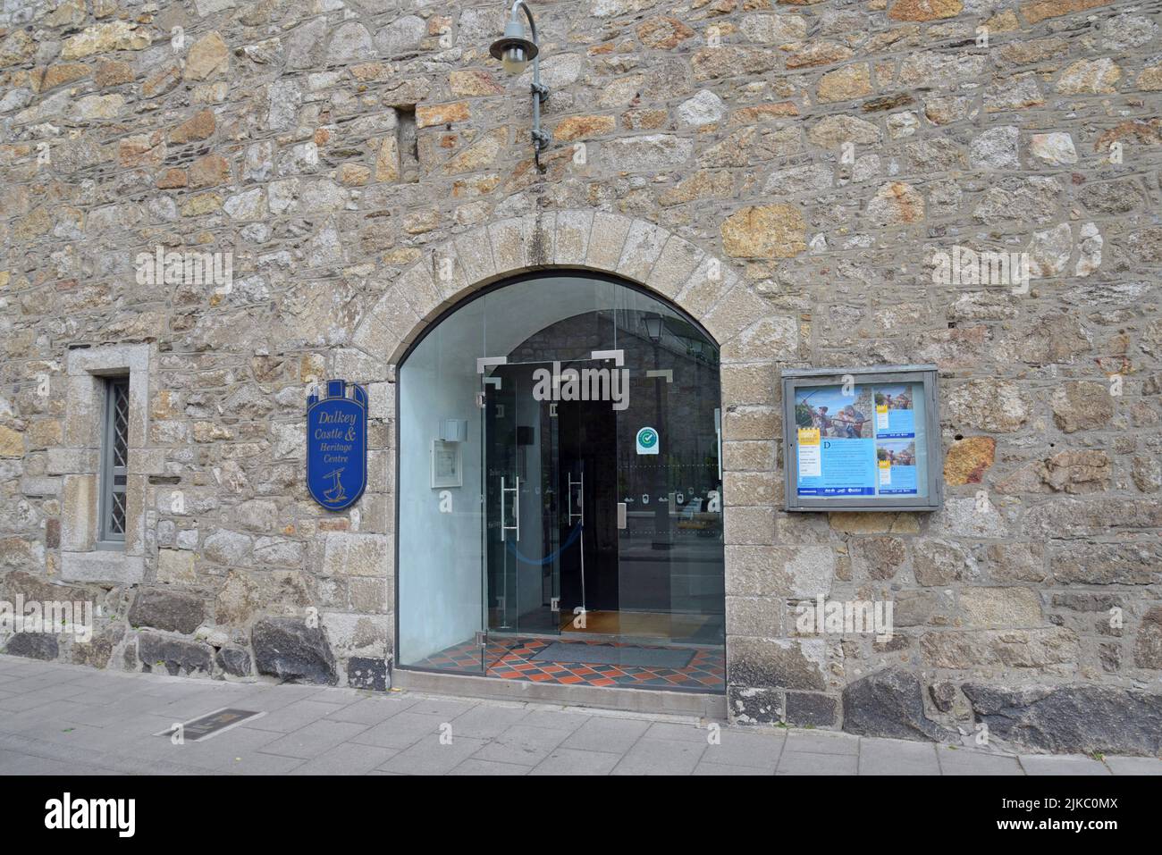 Goat's Castle, Un castello normanno e monumento nazionale, ora utilizzato come museo e centro visite, a Castle St, Dalkey, Leinster, Irlanda Foto Stock