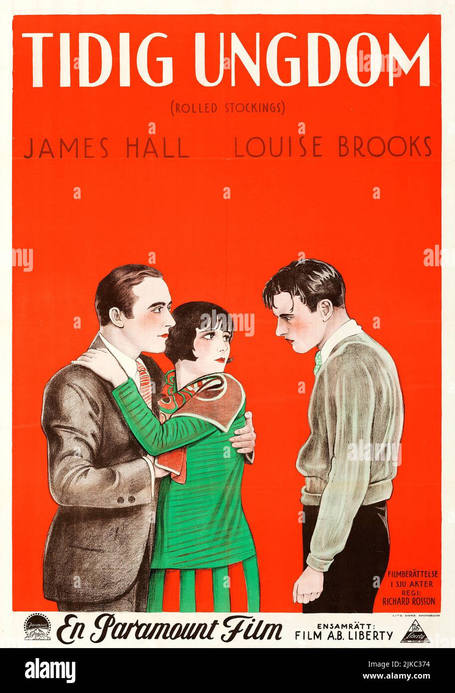Tidig ungdom - calze laminate (Paramount, 1927). Poster del film svedese Foto Stock