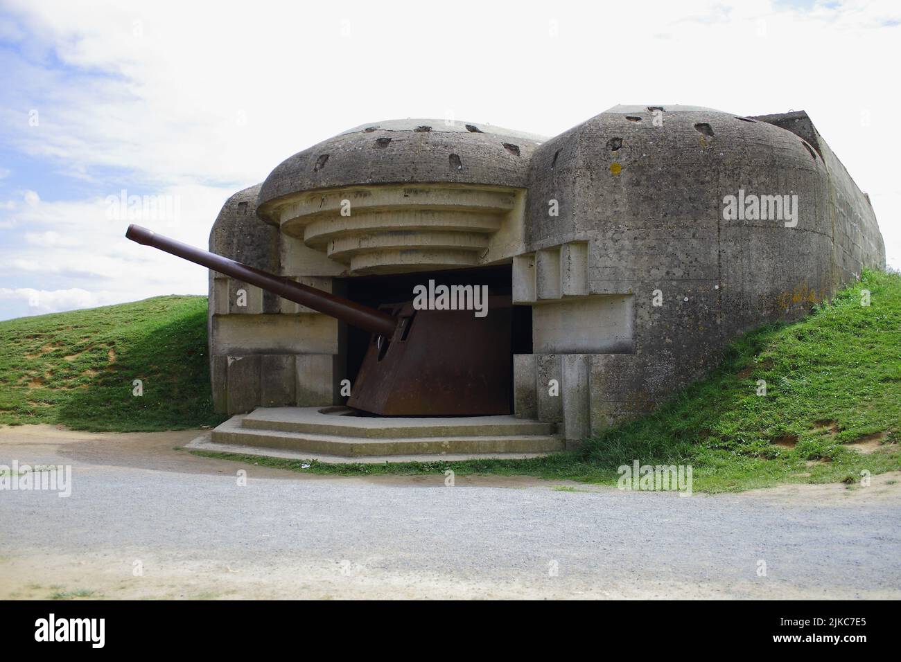 La batteria Longies sur Mer artiglieria tedesca posto in Normandia Foto Stock