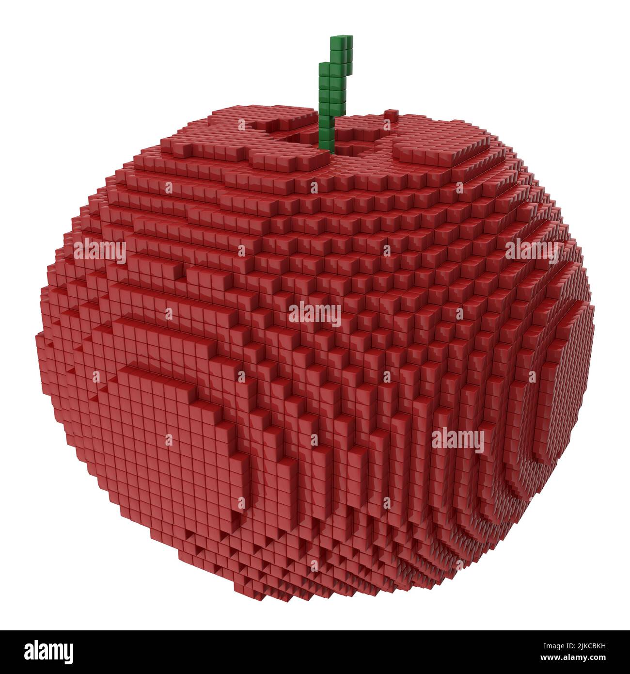 3D Illustrazione di Apple pixelizzata Foto Stock