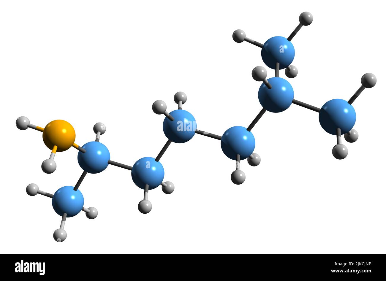 3D immagine della formula scheletrica di Octodrina - struttura chimica molecolare del farmaco stimolante isolato su sfondo bianco Foto Stock