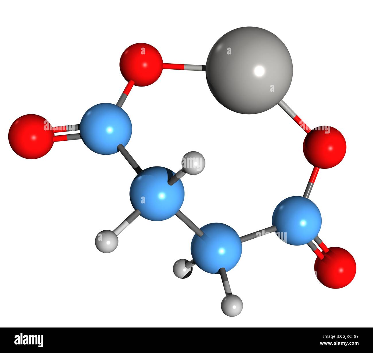 3D immagine di ferro (II) fumarato formula scheletrica - struttura chimica molecolare di fumarato ferroso isolato su sfondo bianco Foto Stock