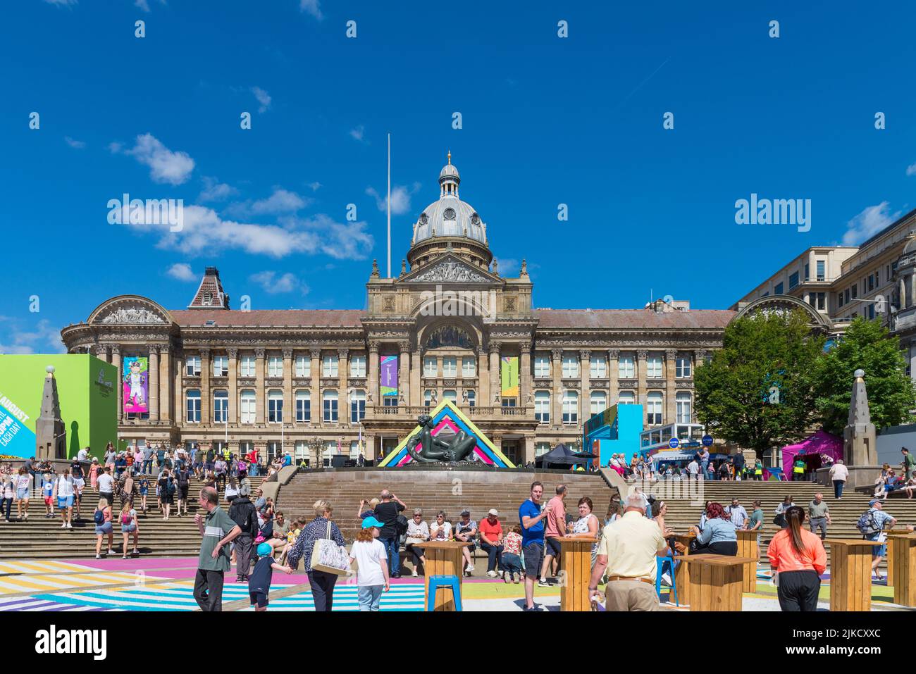 Folle di visitatori a Birmingham per i Giochi del Commonwealth 2022 Foto Stock