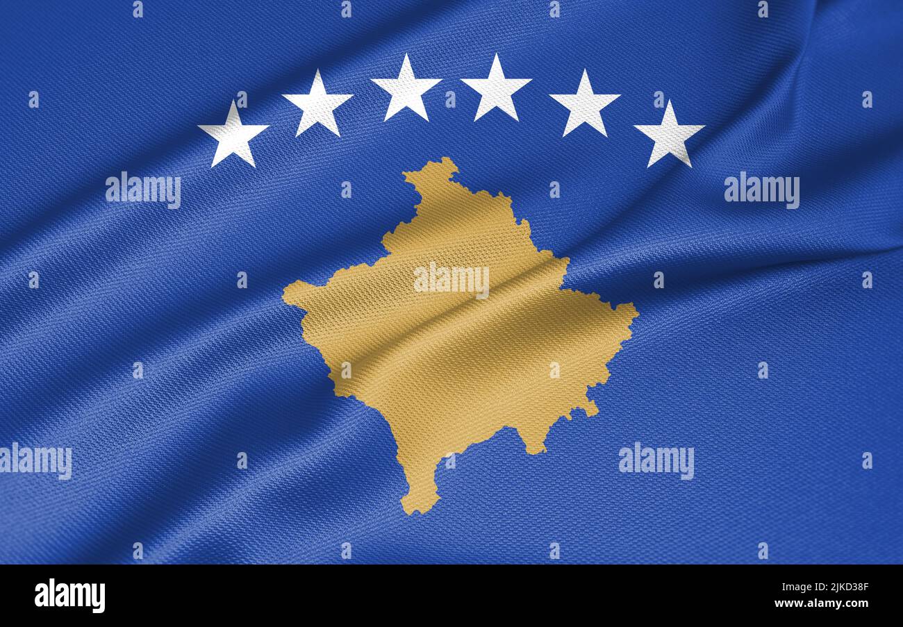 Bandiere Del Kosovo Collezione Lucida - Immagini Vettoriali Stock E