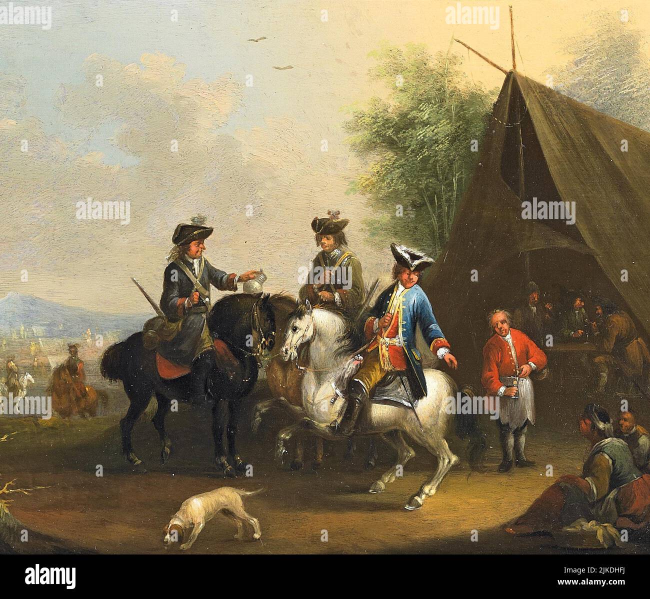 Ludwig IX con soldati al campo - Johann Conrad Seekatz (1719-1768), 18th secolo Foto Stock