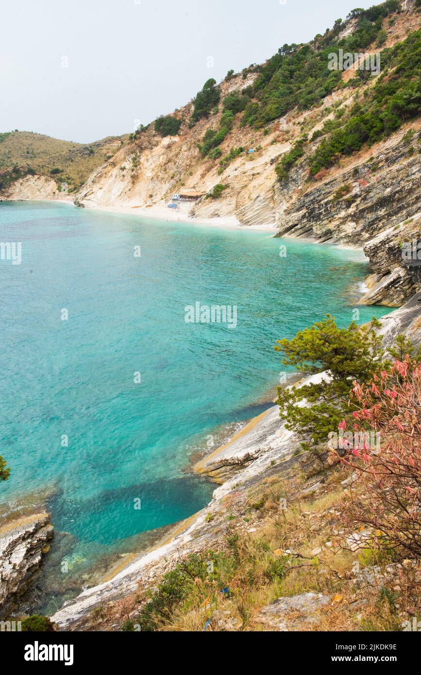 Ionian Coast Cove vicino a Saranda , Albania meridionale, Europa meridionale. Foto Stock