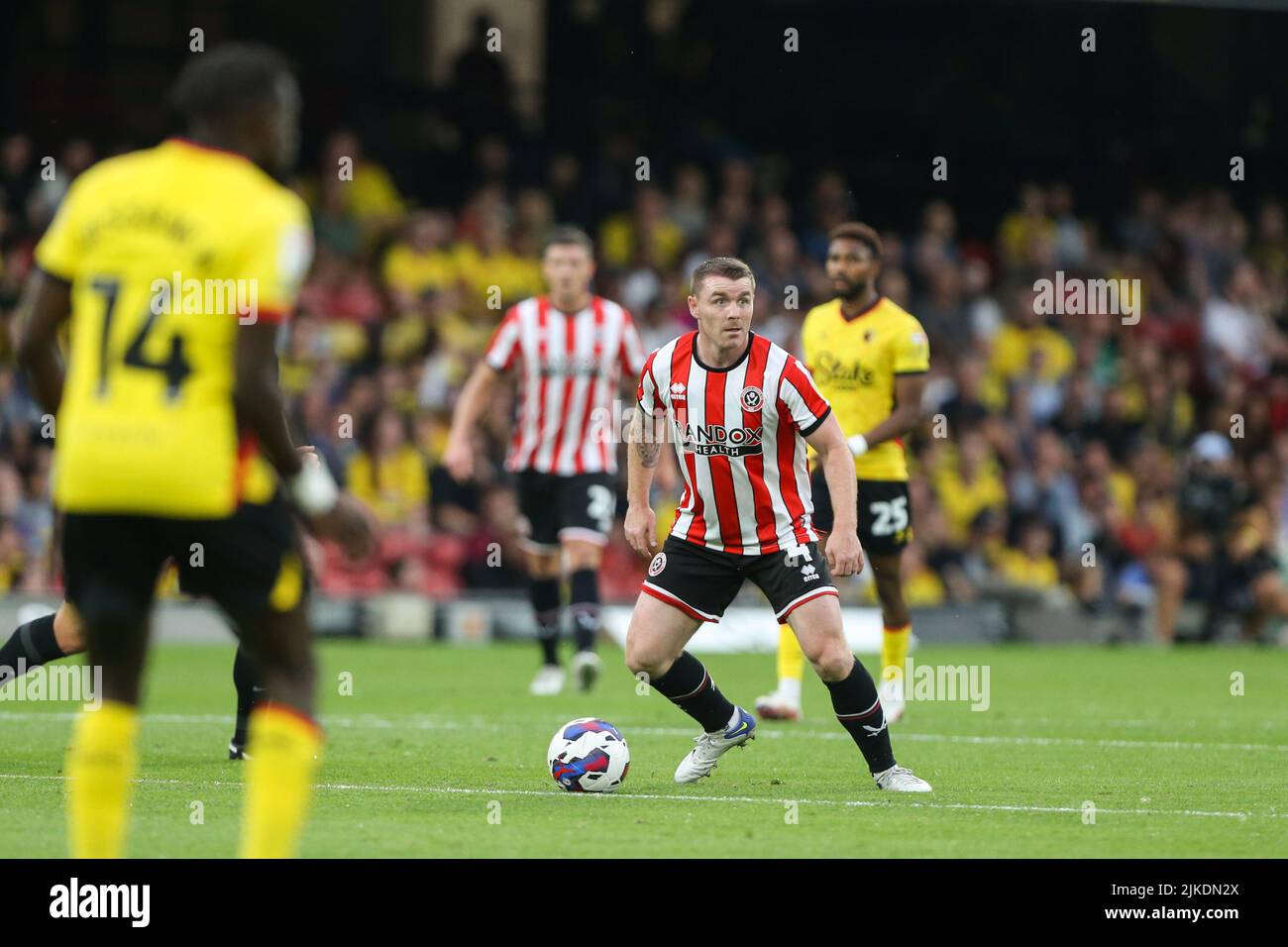 John Fleck #4 di Sheffield Uniti sulla palla Foto Stock