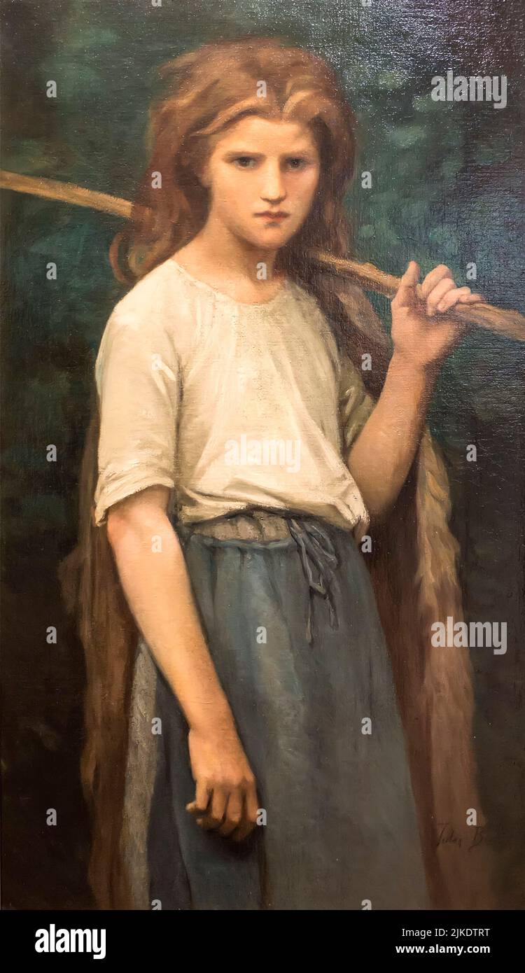 La Shepherdess di jules Breton nel Soumaya Museum, Polanco, Città del Messico, Messico Foto Stock
