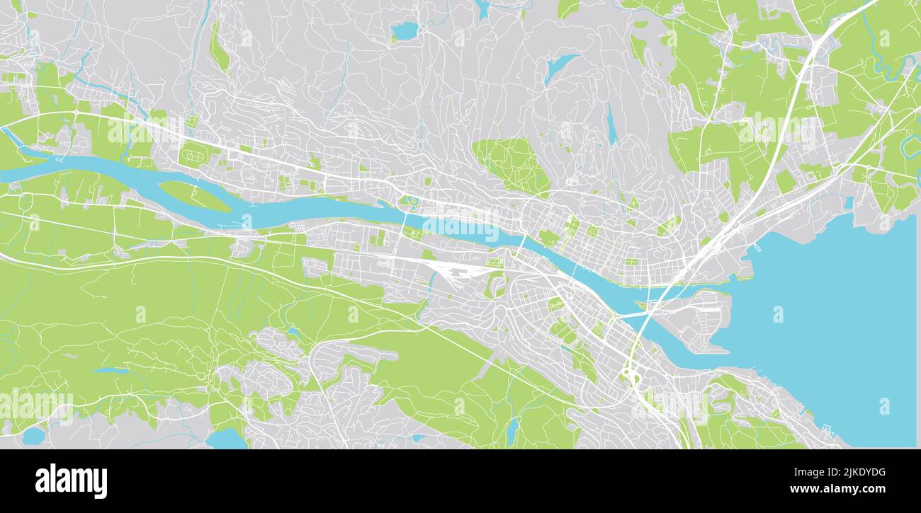 Mappa urbana vettoriale della città di Drammen, Norvegia, Europa Illustrazione Vettoriale