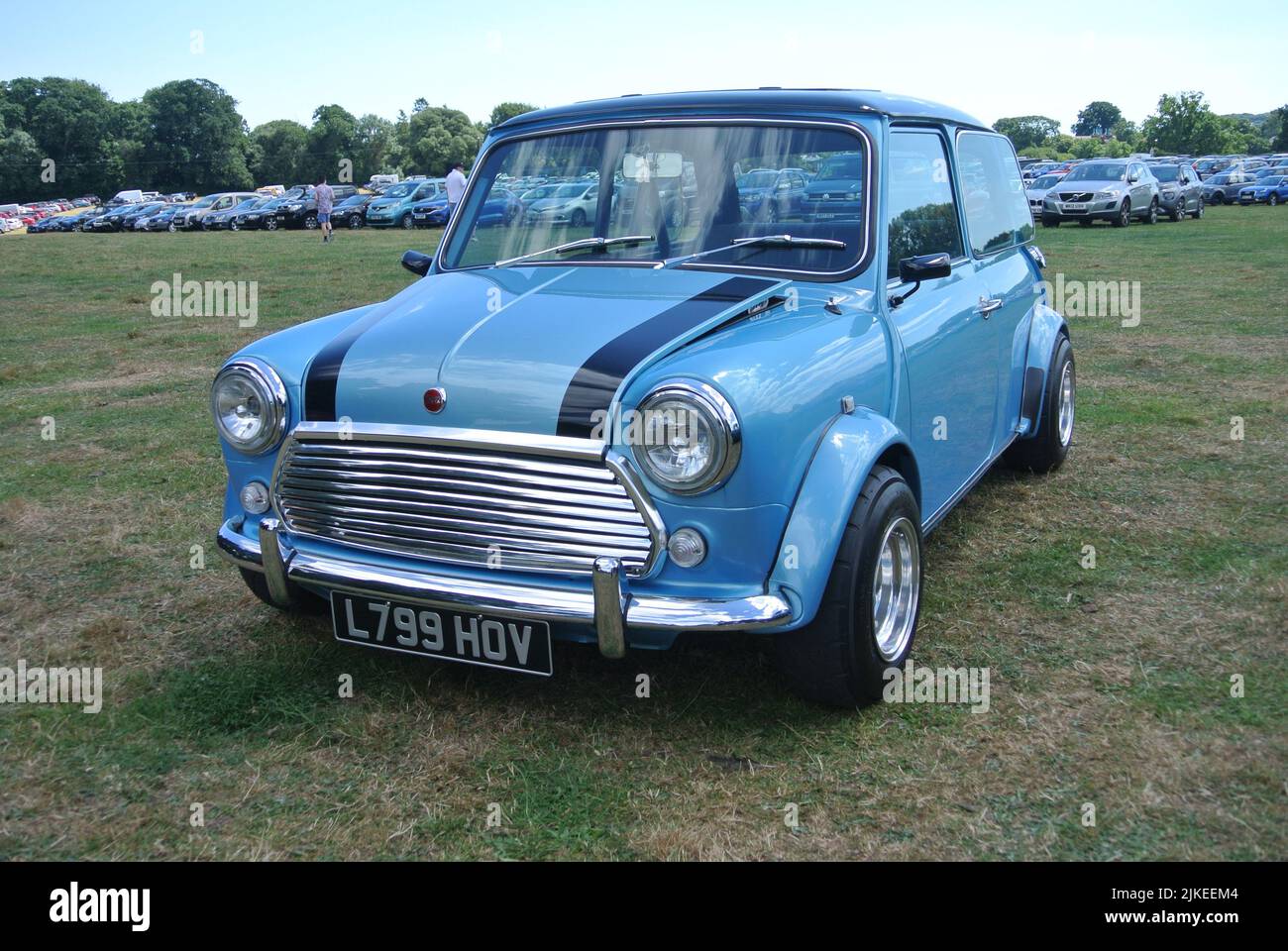 Una Rover Mini 1994 parcheggiata in mostra al 47th Historic Vehicle Gathering, Powderham, Devon, Inghilterra, Regno Unito. Foto Stock
