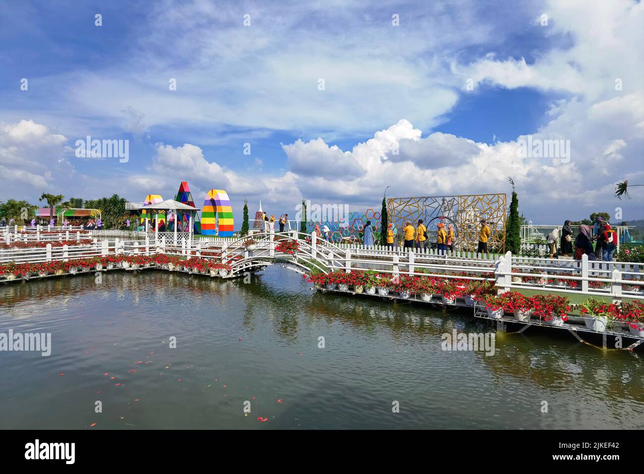 Taman Bunga Celosia Park, Bandungan, Semarang, Indonesia Foto Stock