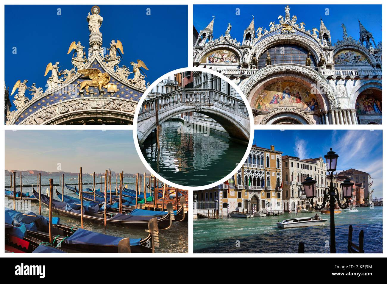 Vacanze in Italia,cartoline vintage di Venezia Stock Illustration