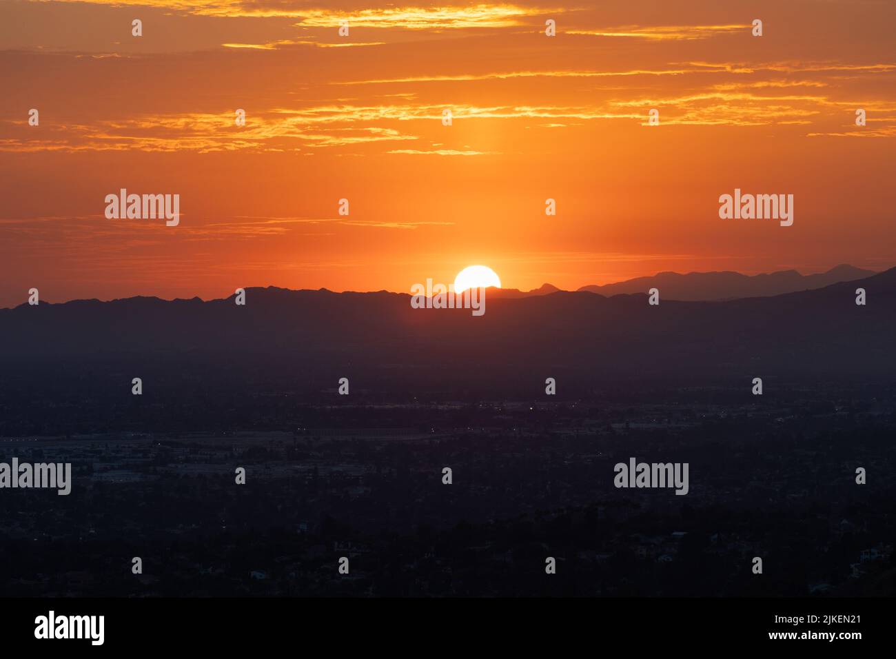 Sunset over Burbank California Foto Stock