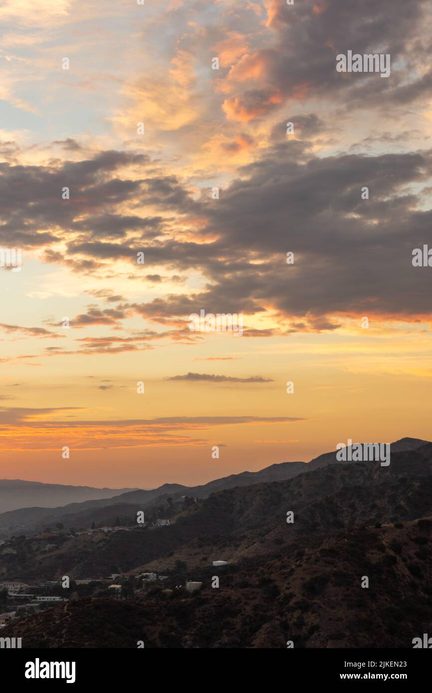 Sunset over Burbank California Foto Stock