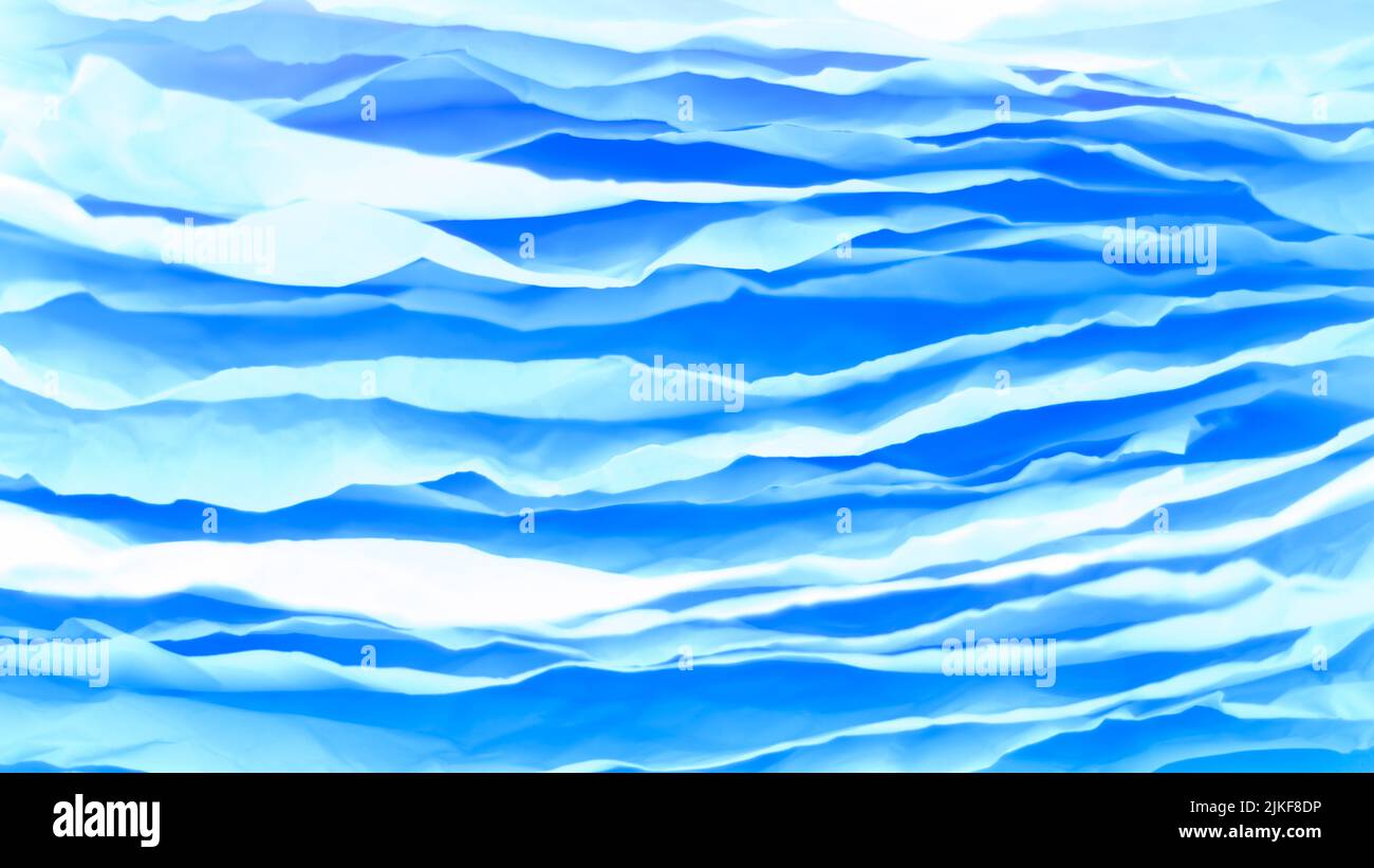 i livelli di carta blu impilano uno sfondo astratto ondulato Foto Stock